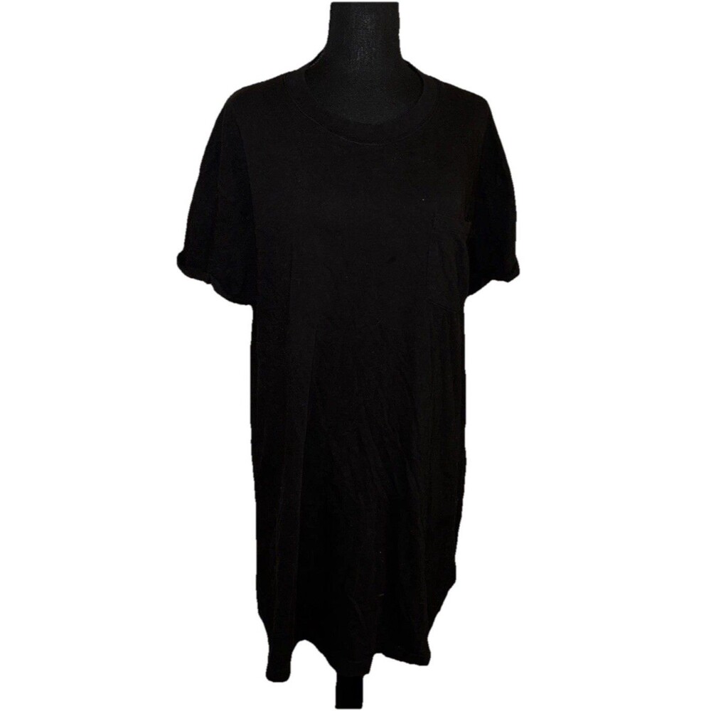 Time And Tru XL (16-18) Black Short Sleeve T-Shirt Dress